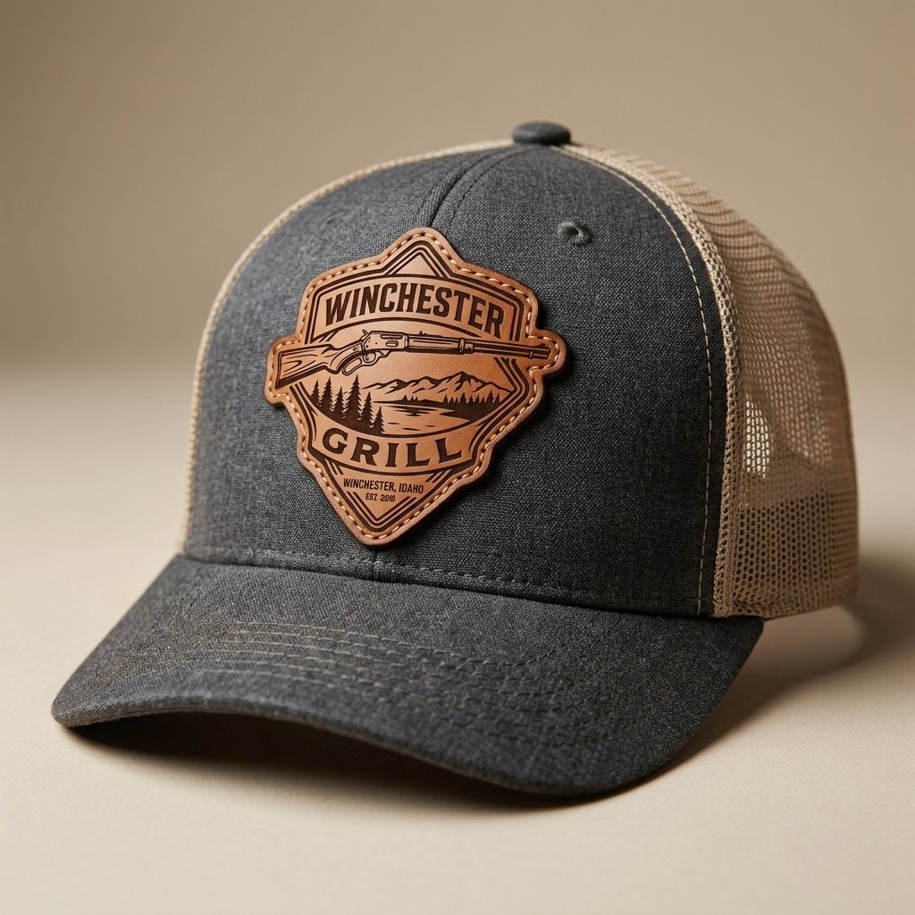Winchester Grill leather-patch cap